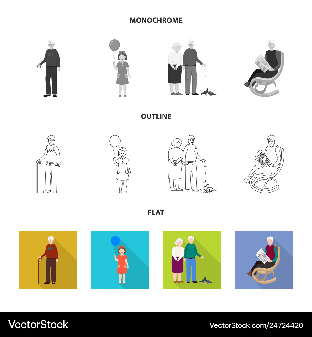 Isolated object of character and avatar sign set Isolated object of character and avatar sign set vector image