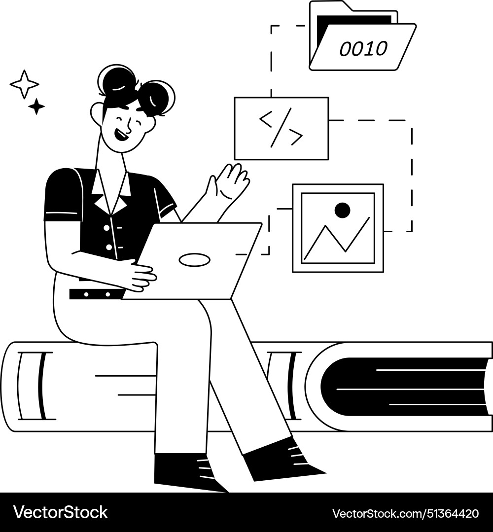 Learn programming vector image