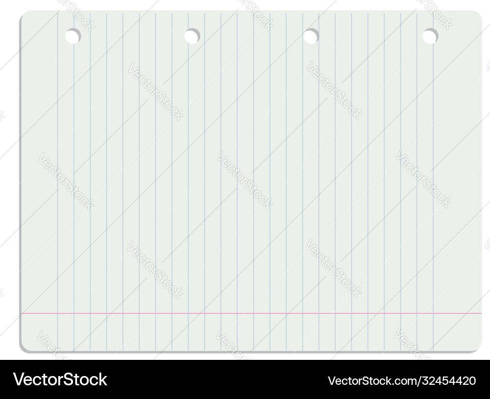 Lined notebook page vector image