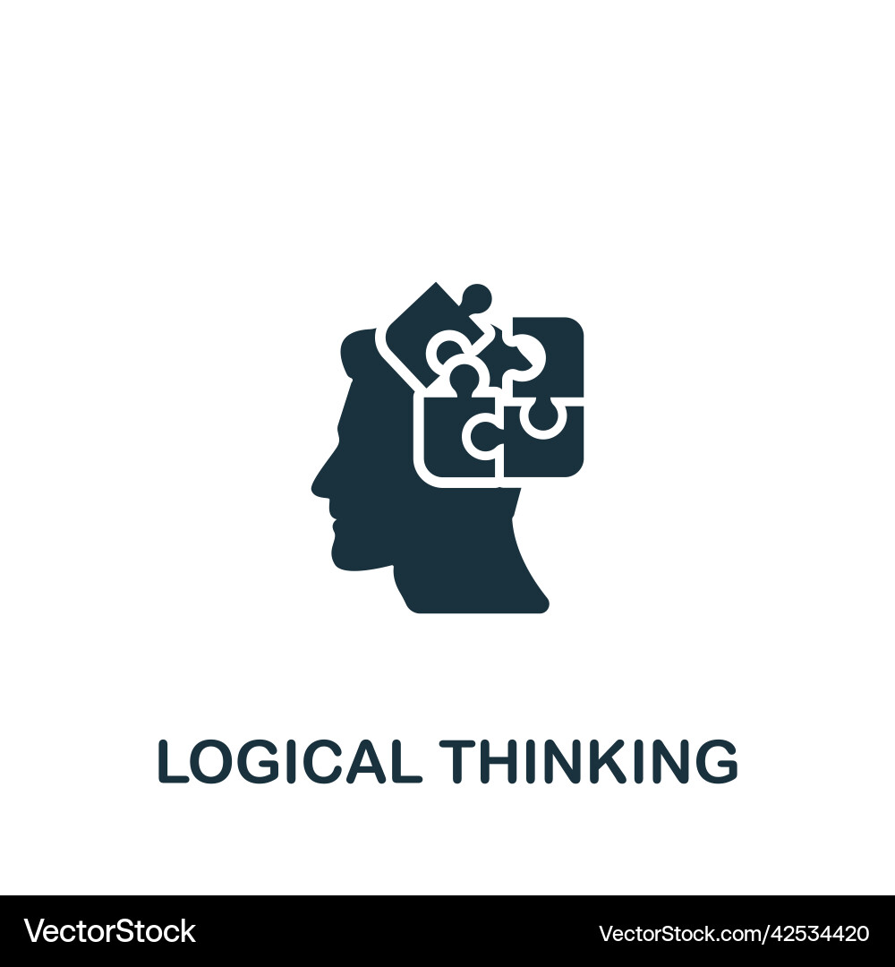Logical thinking icon monochrome simple Logical thinking icon monochrome simple Vector Image