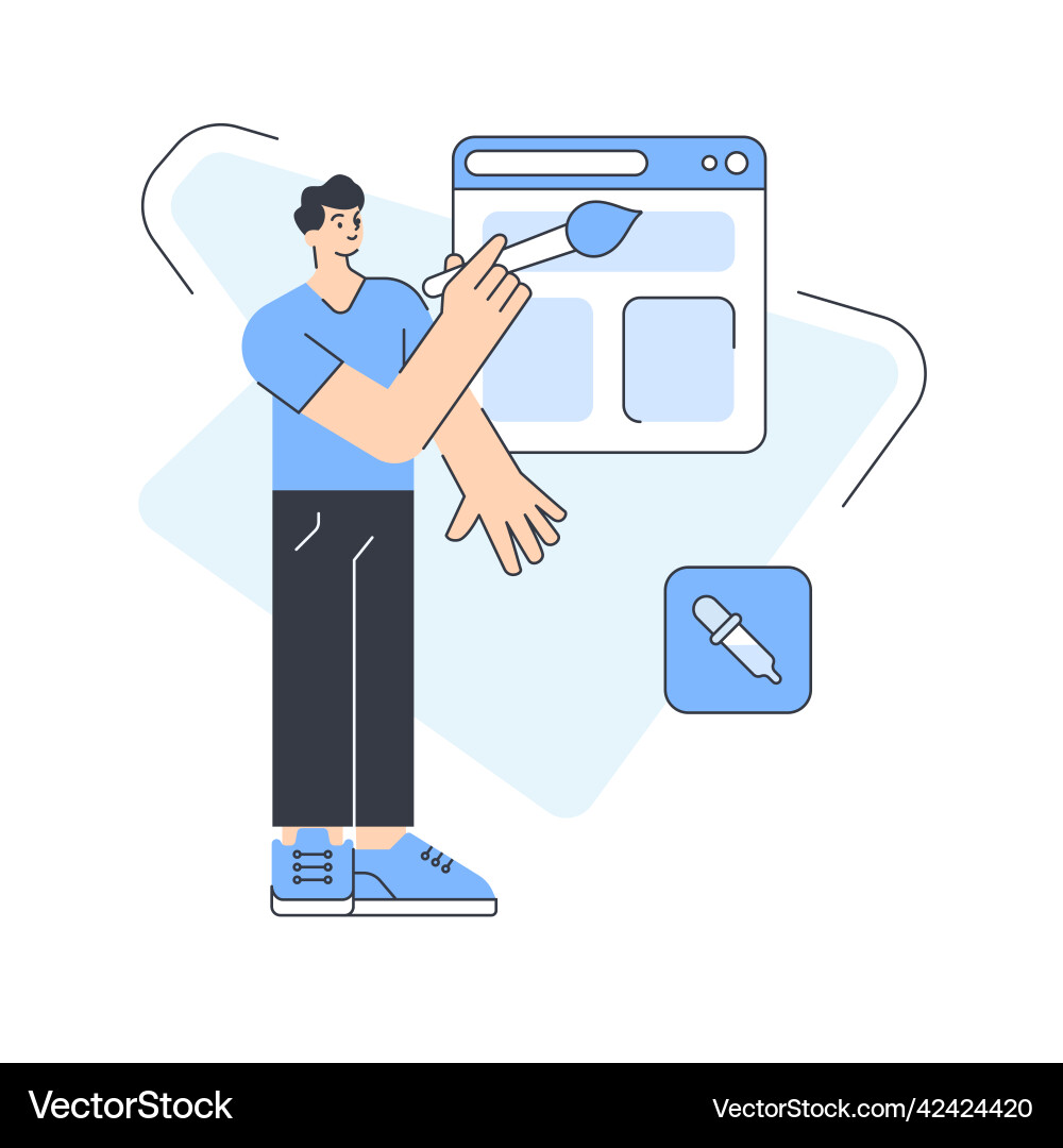 Male web developer designer creating multimedia Male web developer designer creating multimedia vector image