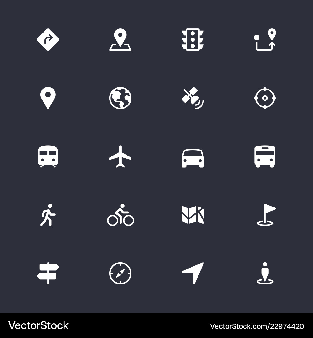 Navigation Icons - Route & Direction Vector Image