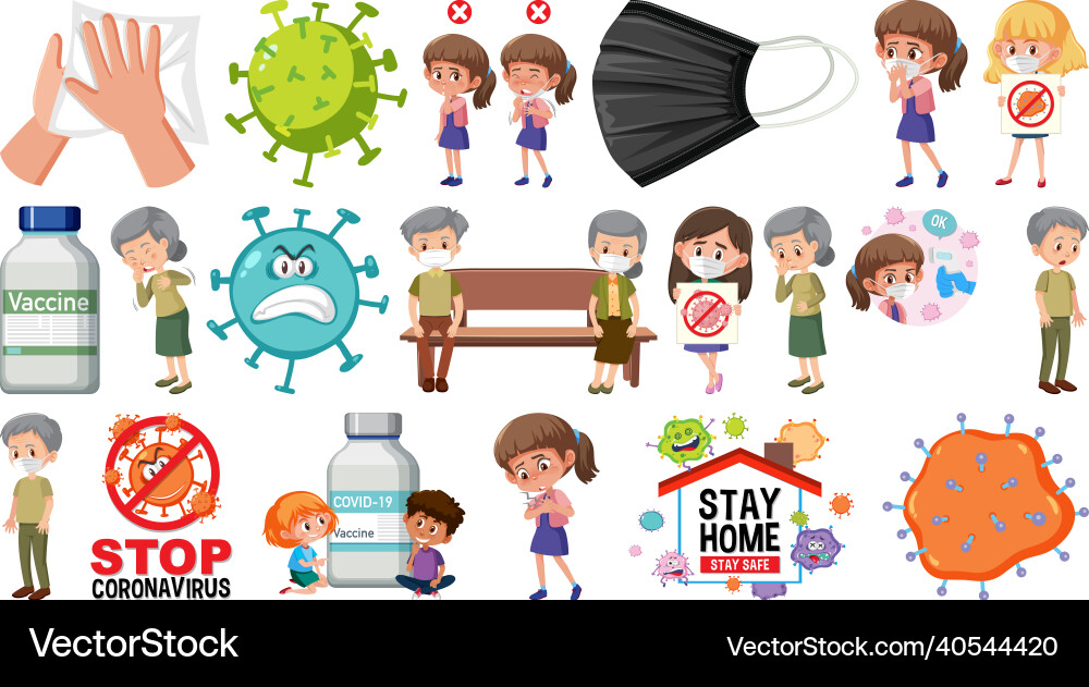 Patienten und Coronavirus Impfung isoliert Patienten und Coronavirus Impfung isoliert vektorbild