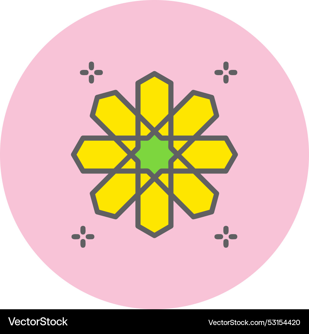 Pattern line filled circle icon Vector Image