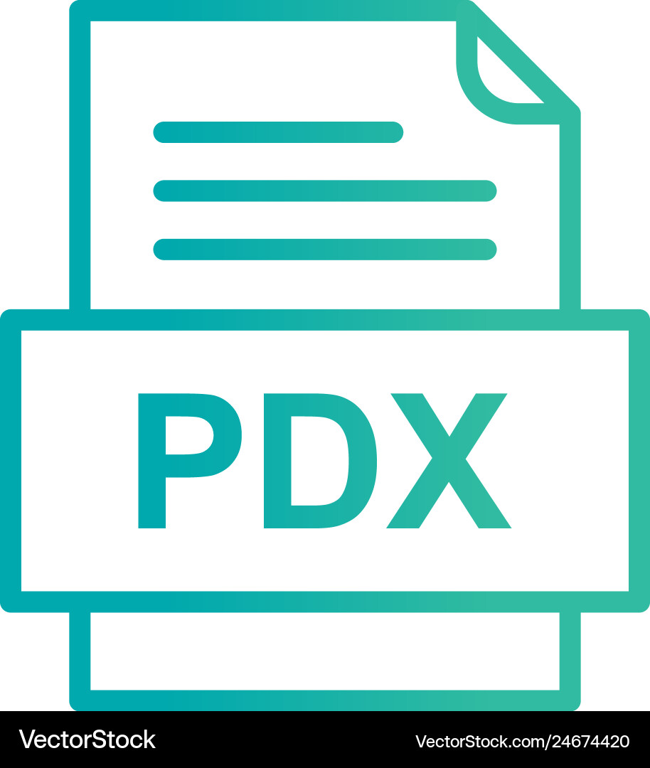 Pdx file document icon vector image