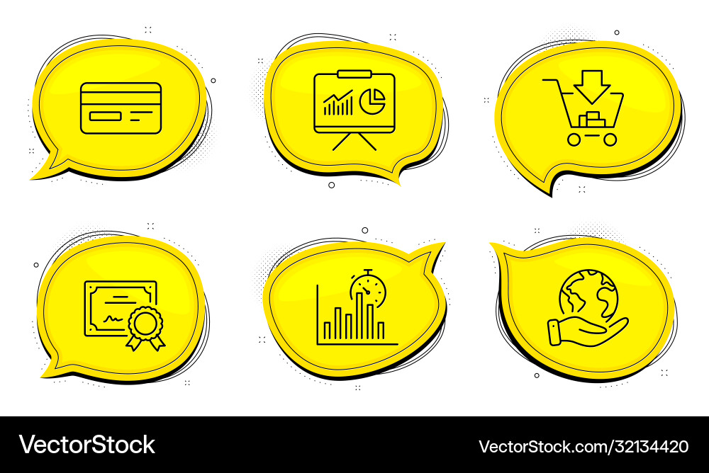 Presentation report timer and credit card icons Presentation report timer and credit card icons Vector Image