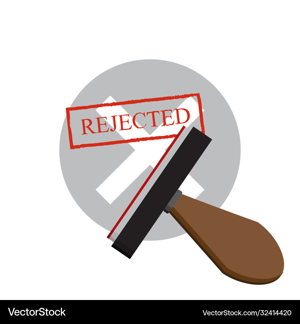 Rejected document with stamp application Vector Image