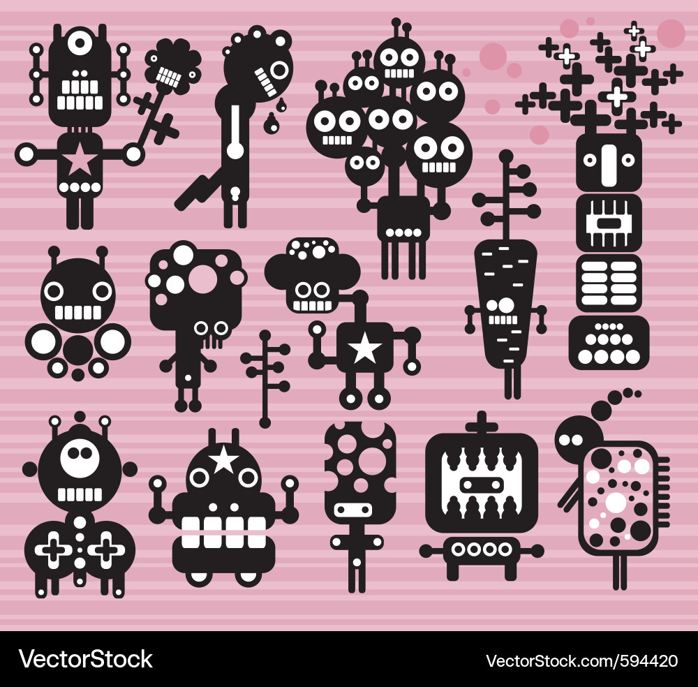 Robot characters Vector Image