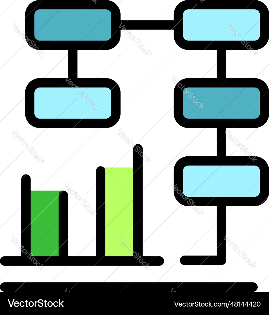 Scheme chart icon flat Scheme chart icon flat vector image