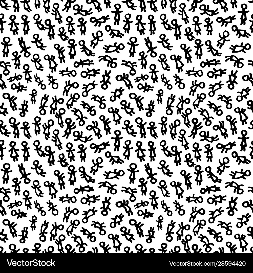Seamless grunge pattern with a lot girls women Seamless grunge pattern with a lot girls women vector image