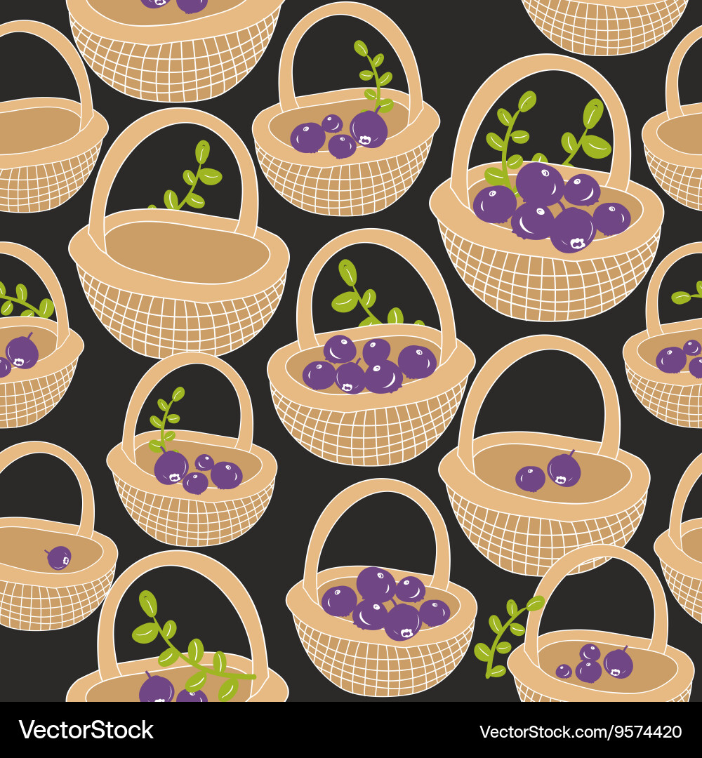 Seamless pattern with forest berries vector image