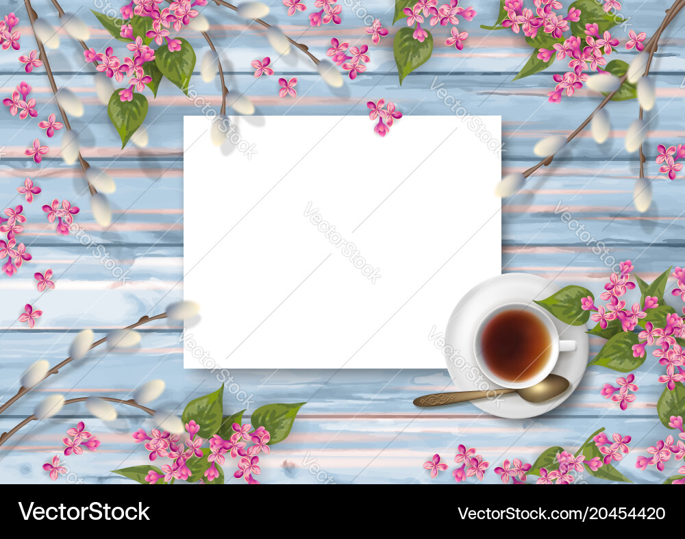 Spring top view background vector image