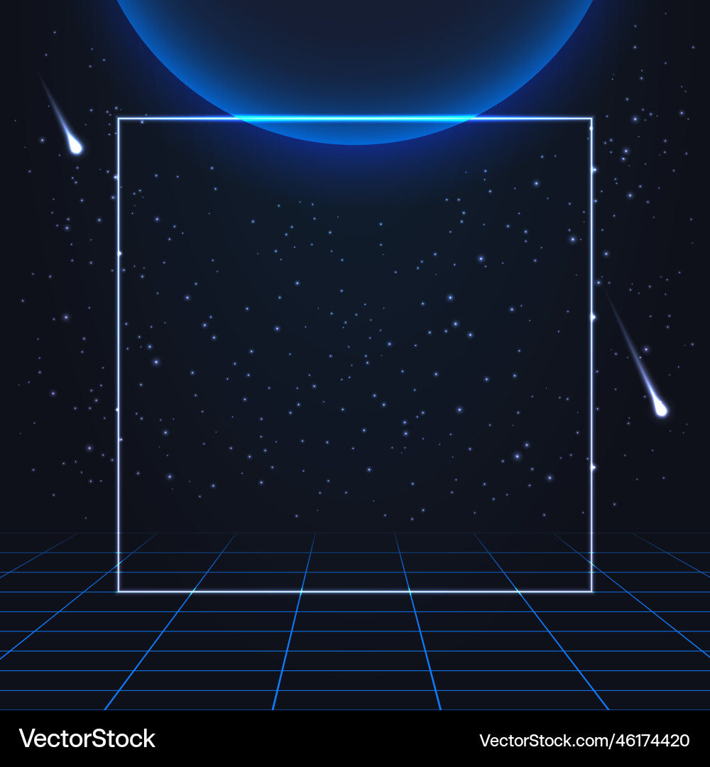 Square blank frame for any text on outer space Square blank frame for any text on outer space vector image