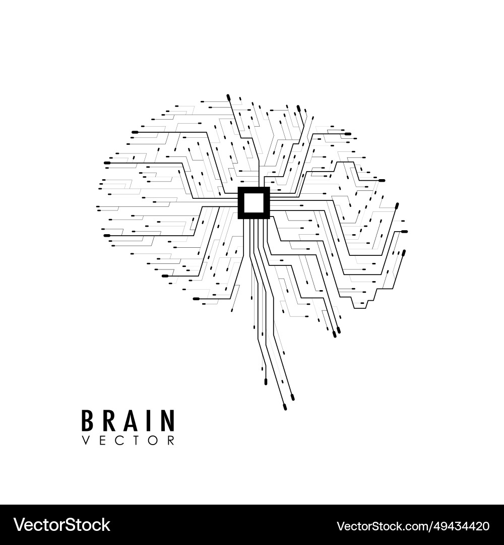 Technological brain and machine learning concept Technological brain and machine learning concept Vector Image
