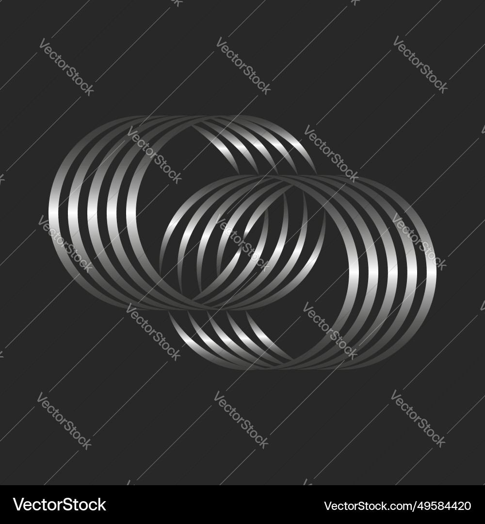 Two circles logo from overlapping parallel lines Two circles logo from overlapping parallel lines vector image