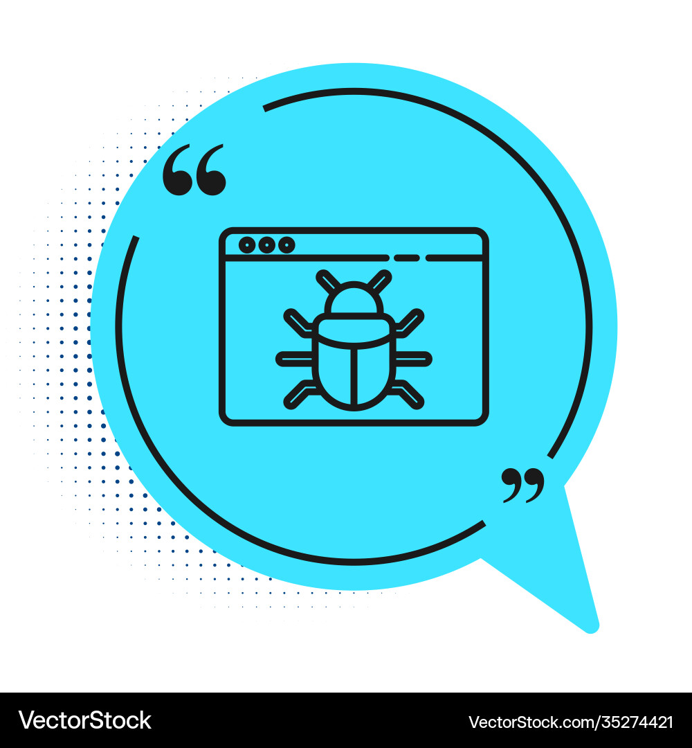 Black line system bug concept icon isolated Black line system bug concept icon isolated Vector Image