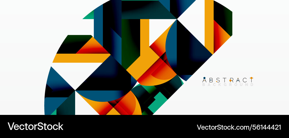 Bright geometric shapes overlap creating dynamic Vector Image