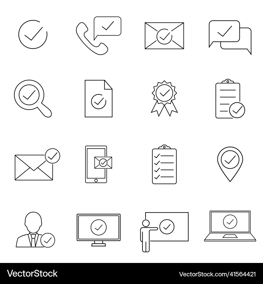 Check mark icon set included the icons as correct Check mark icon set included the icons as correct vector image