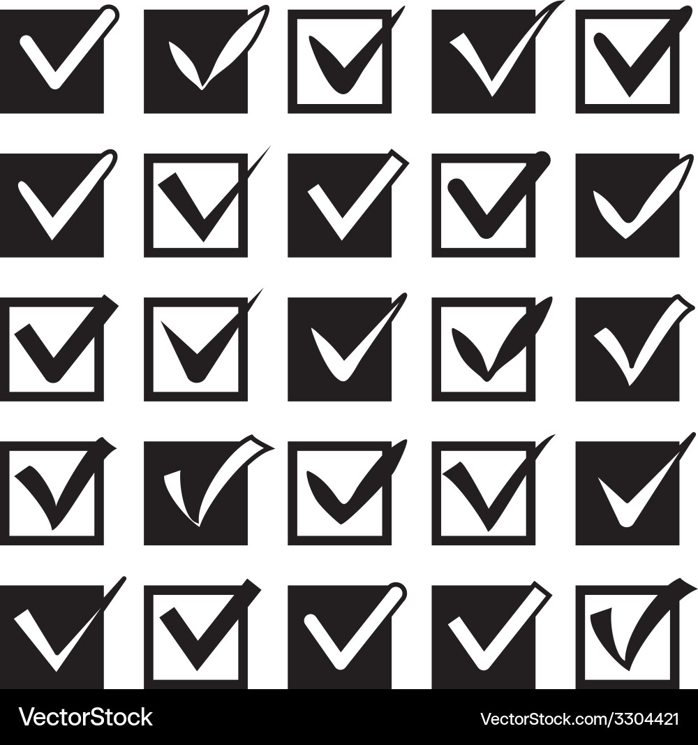 Check Marks in Boxes vector image