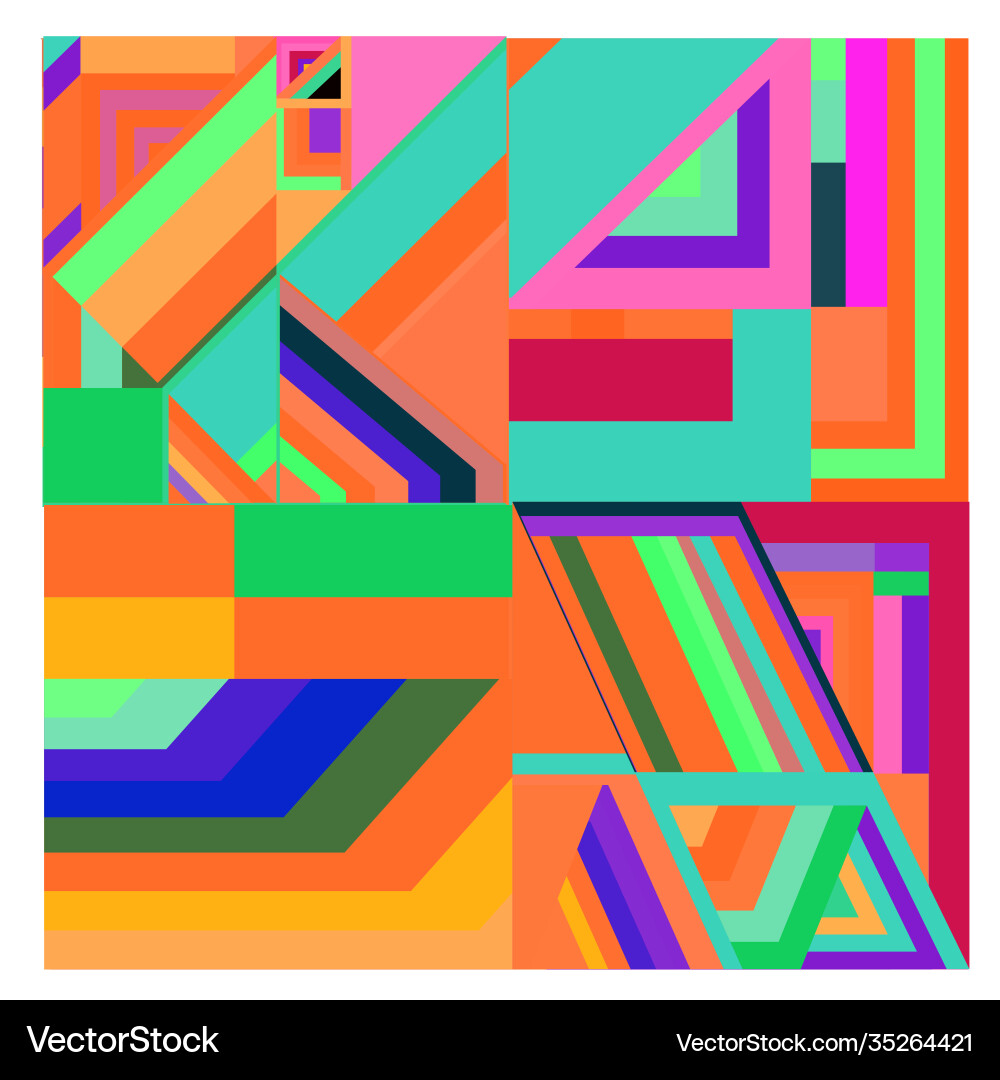 Colorful geometric and curve background pattern Vector Image