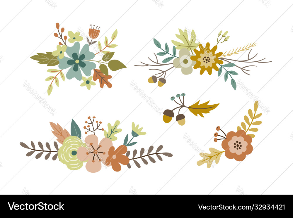 Floral bouquet collection Floral bouquet collection vector image