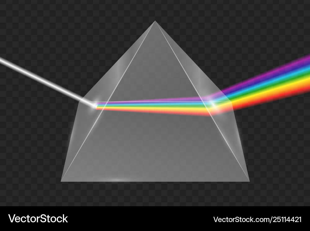 Glass pyramid refraction light Vector Image