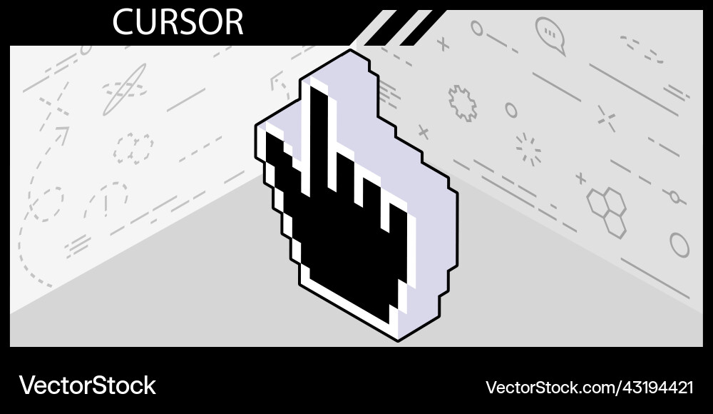 Hand cursor isometric design icon web 3d Hand cursor isometric design icon web 3d vector image