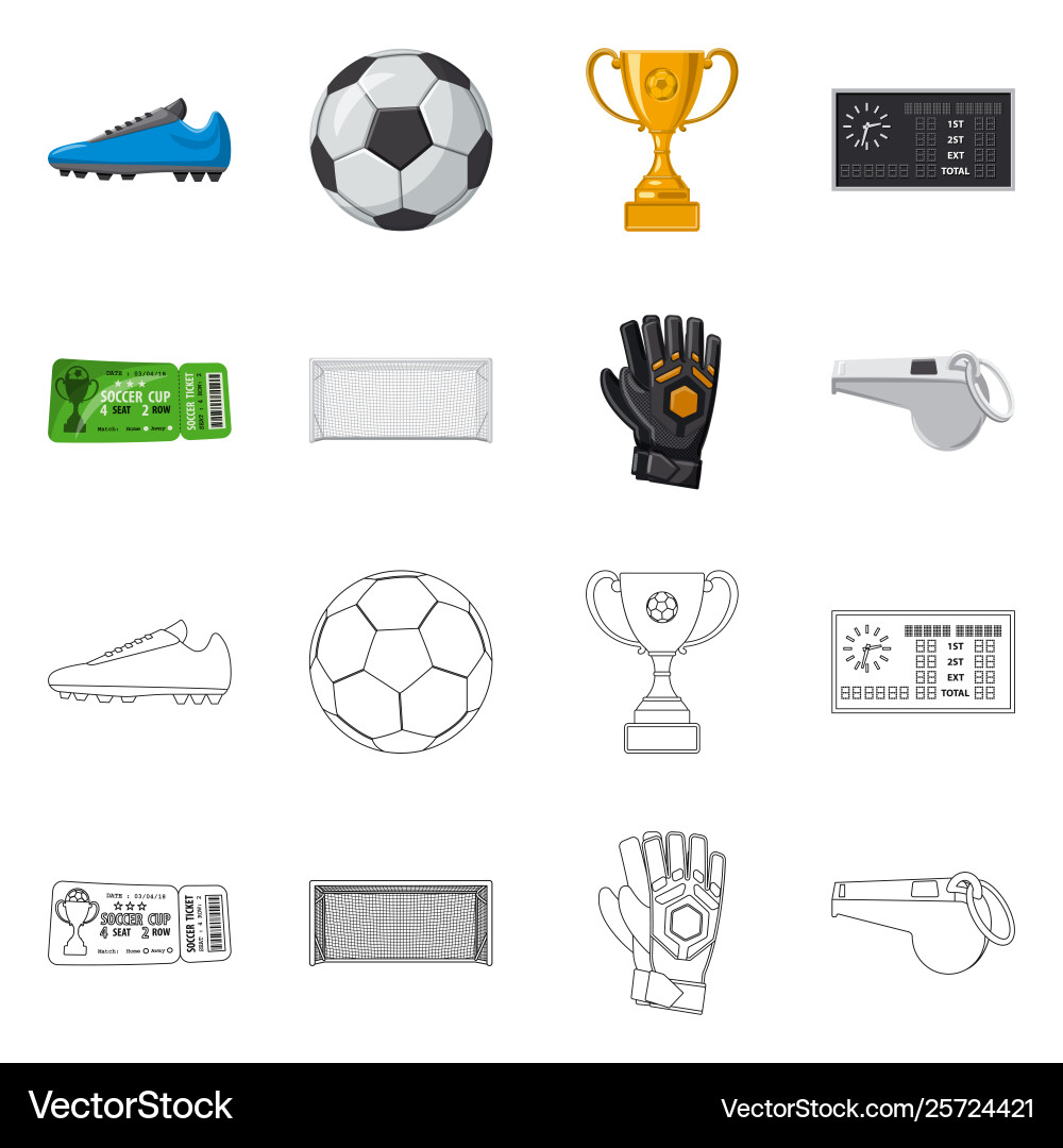 Isolated object soccer and gear icon set Isolated object soccer and gear icon set vector image