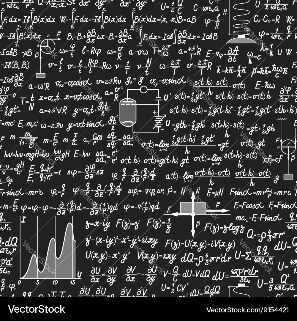 Mathematical Formulas Blackboard Pattern vector image