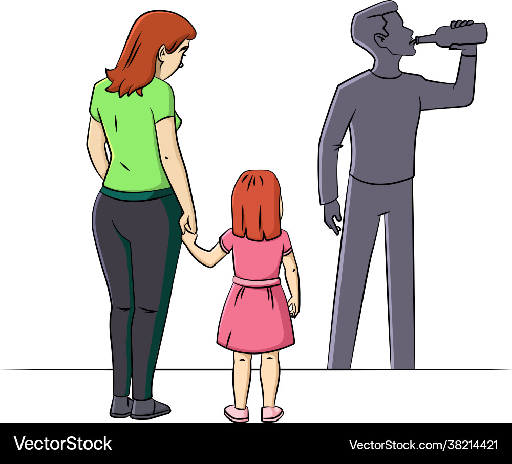 Mutter Kind Alkohol Vater Mutter Kind Alkohol Vater vektorbild