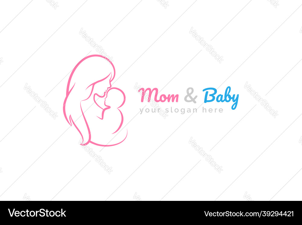 Mutter und Baby Logo Symbol Mama umarmt ihr Kind Mutter und Baby Logo Symbol Mama umarmt ihr Kind vektorbild