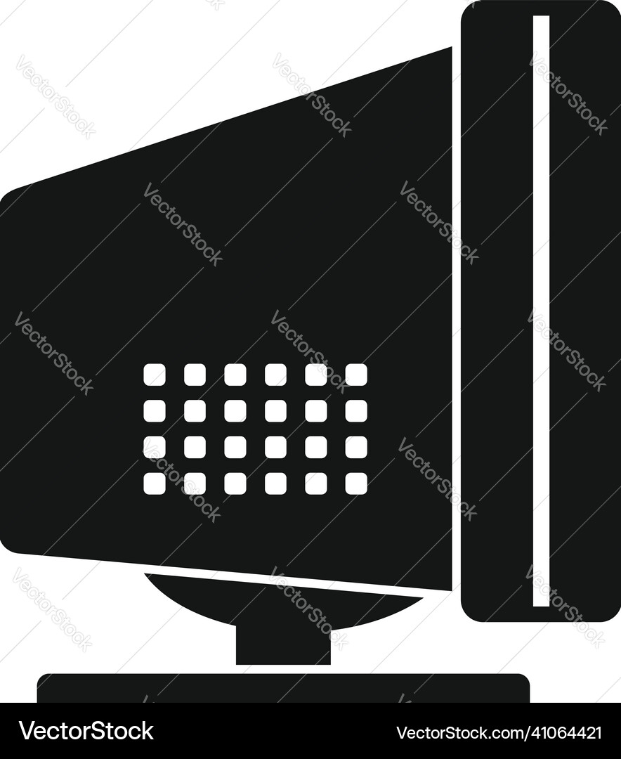 Old monitor icon simple computer display Old monitor icon simple computer display Vector Image