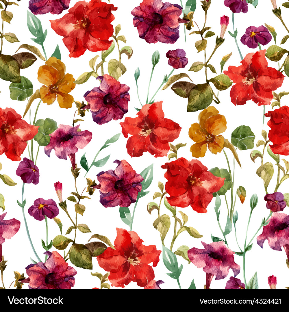 Petunia flower pattern vector image