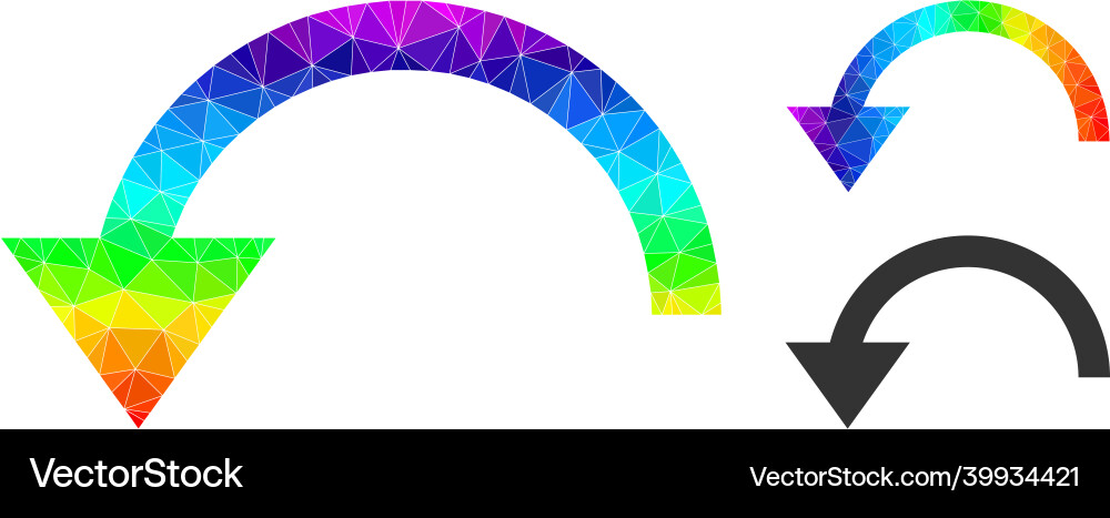 Polygonal rotate ccw icon with spectrum Polygonal rotate ccw icon with spectrum vector image