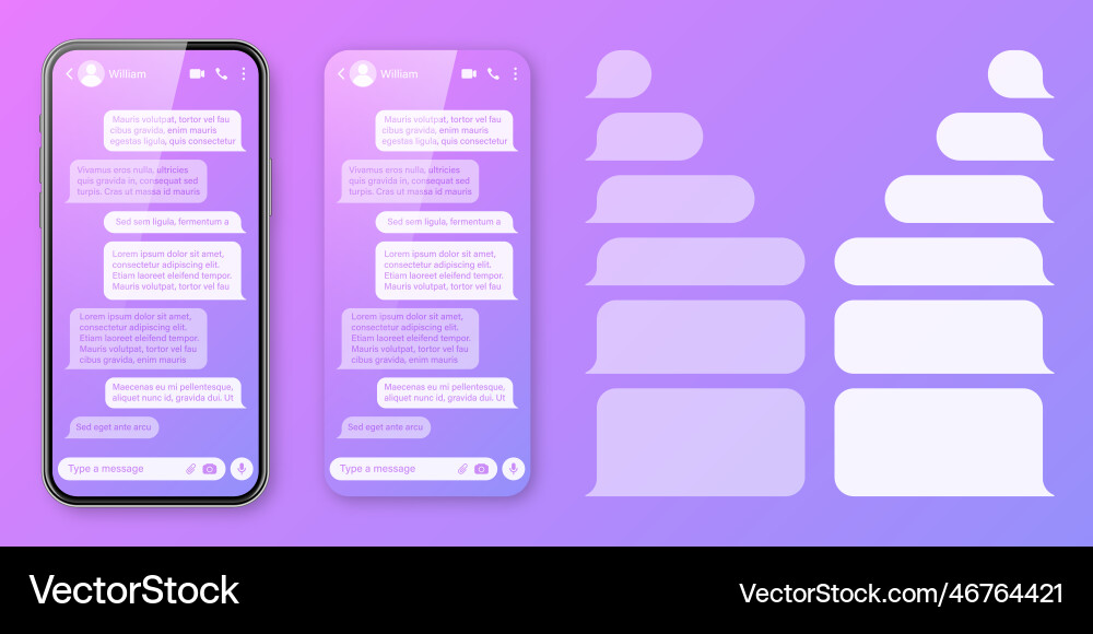 Realistic smartphone with messaging app vector image