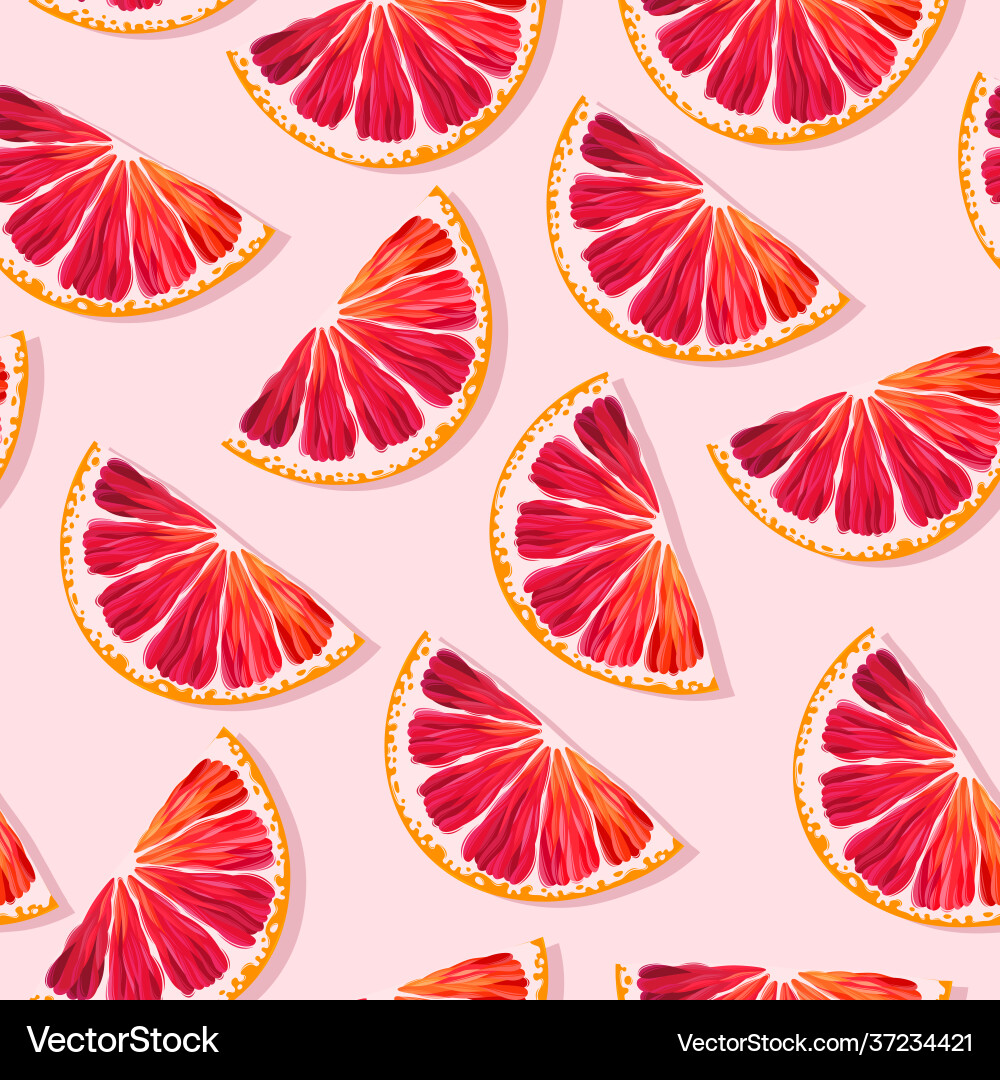 Red Grapefruit Pattern vector image