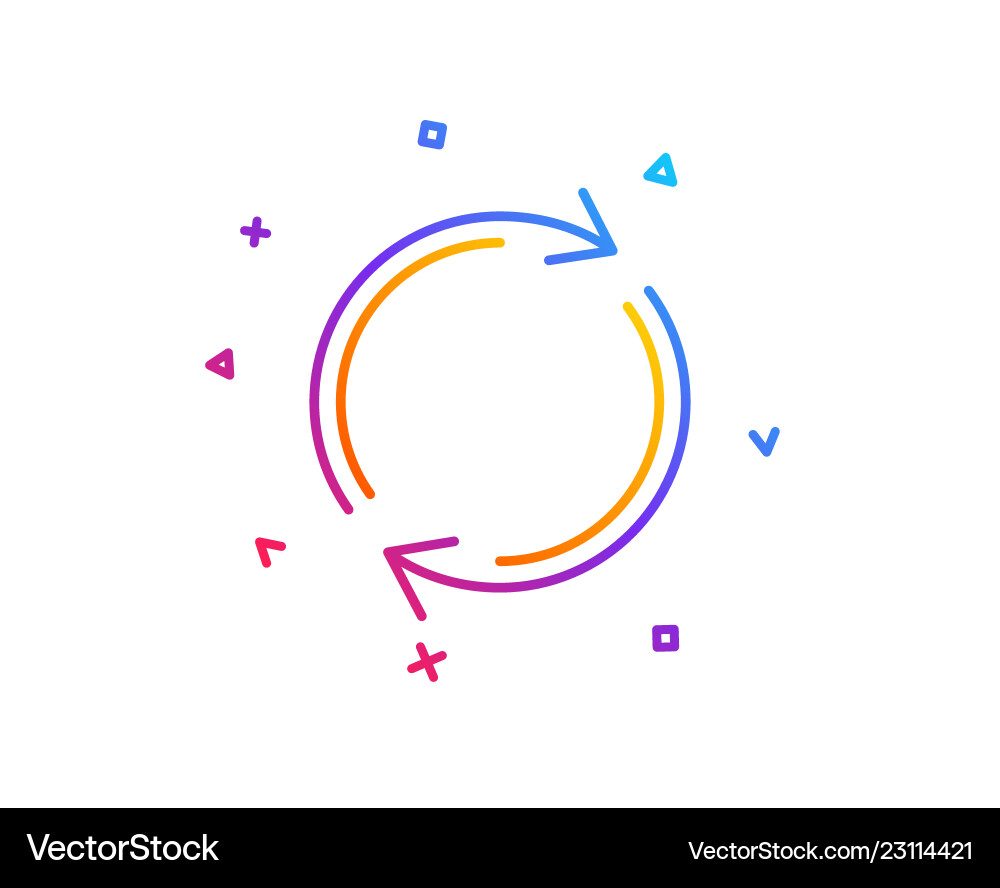 Refresh line icon rotation arrow sign Refresh line icon rotation arrow sign vector image