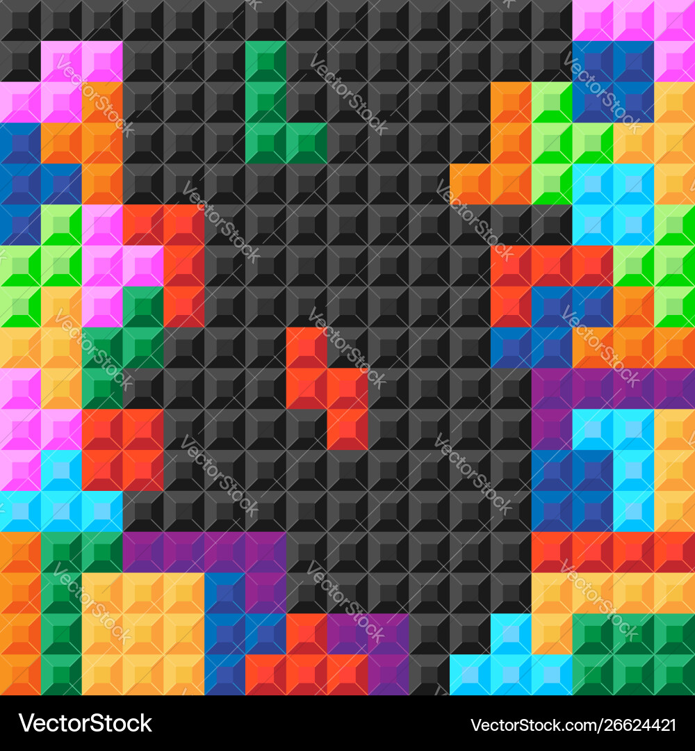 Retro Pixel Game Blocks vector image