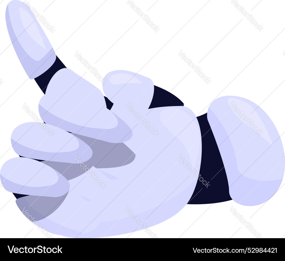Robot hand is pointing up its index finger Robot hand is pointing up its index finger vector image