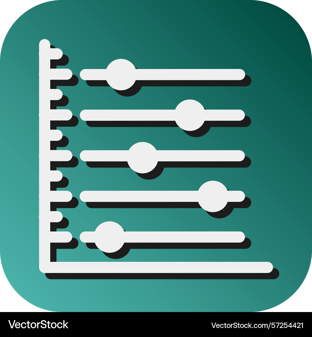 Scatter graph glyph gradient background icon vector image