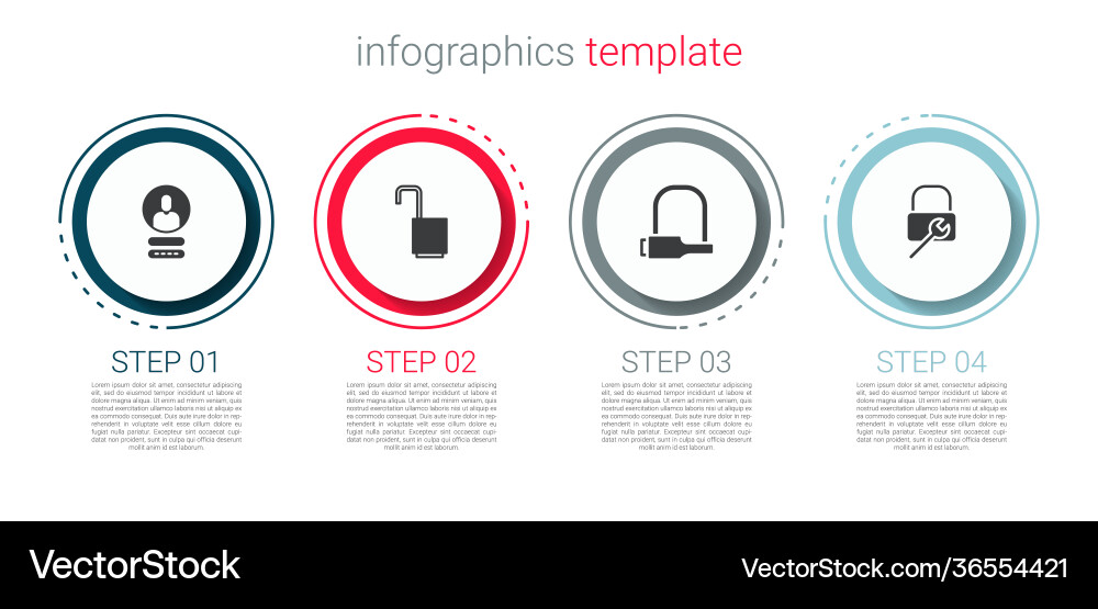 Set create account screen open padlock bicycle Set create account screen open padlock bicycle vector image