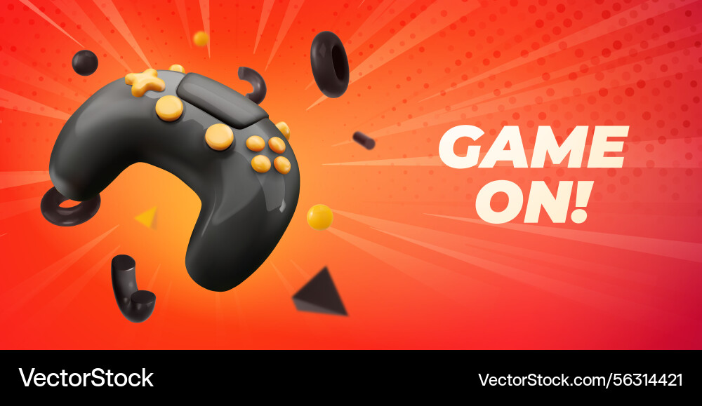 Spiel auf 3d Gaming Controller mit dynamischen Elementen Spiel auf 3d Gaming Controller mit dynamischen Elementen vektorbild