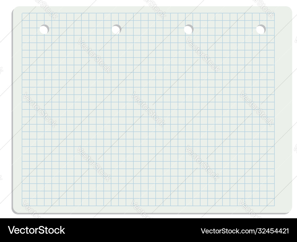 Squared notebook page Squared notebook page vector image