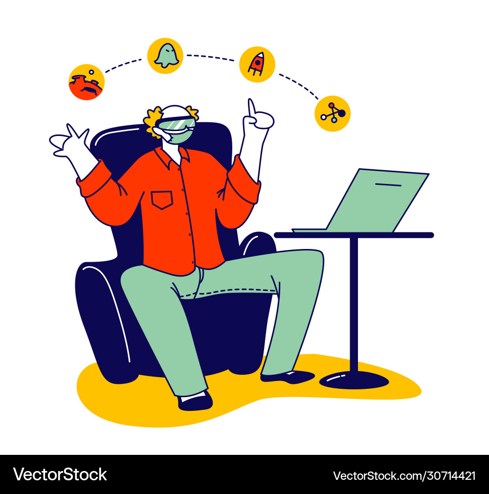 Virtual and augmented reality self isolation Vector Image