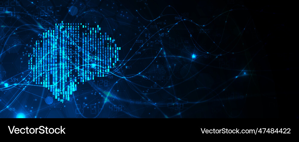 Abstract artificial intelligence cloud computing Abstract artificial intelligence cloud computing vector image