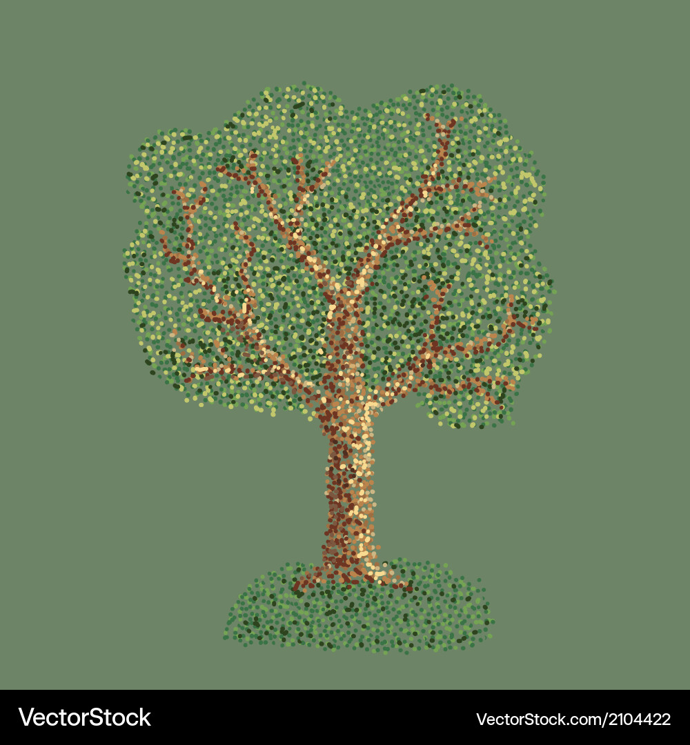 Abstract Tree Point Pattern vector image