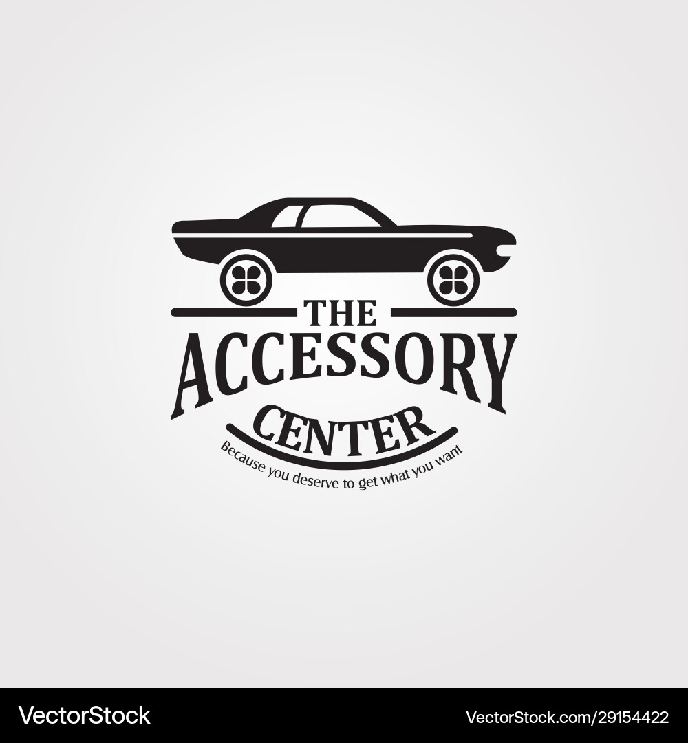 Car accessories center logo template – Free Vector | VectorStock, image size:1000x1080