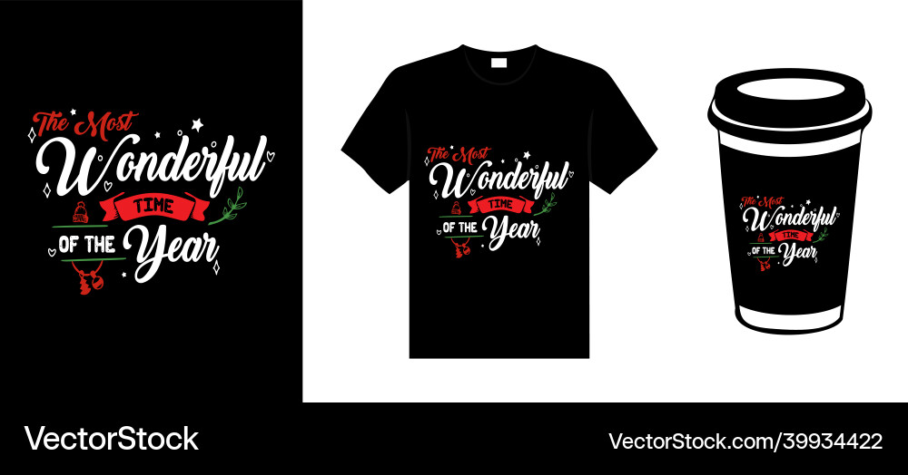 Christmas lettering typography t-shirt design Vector Image