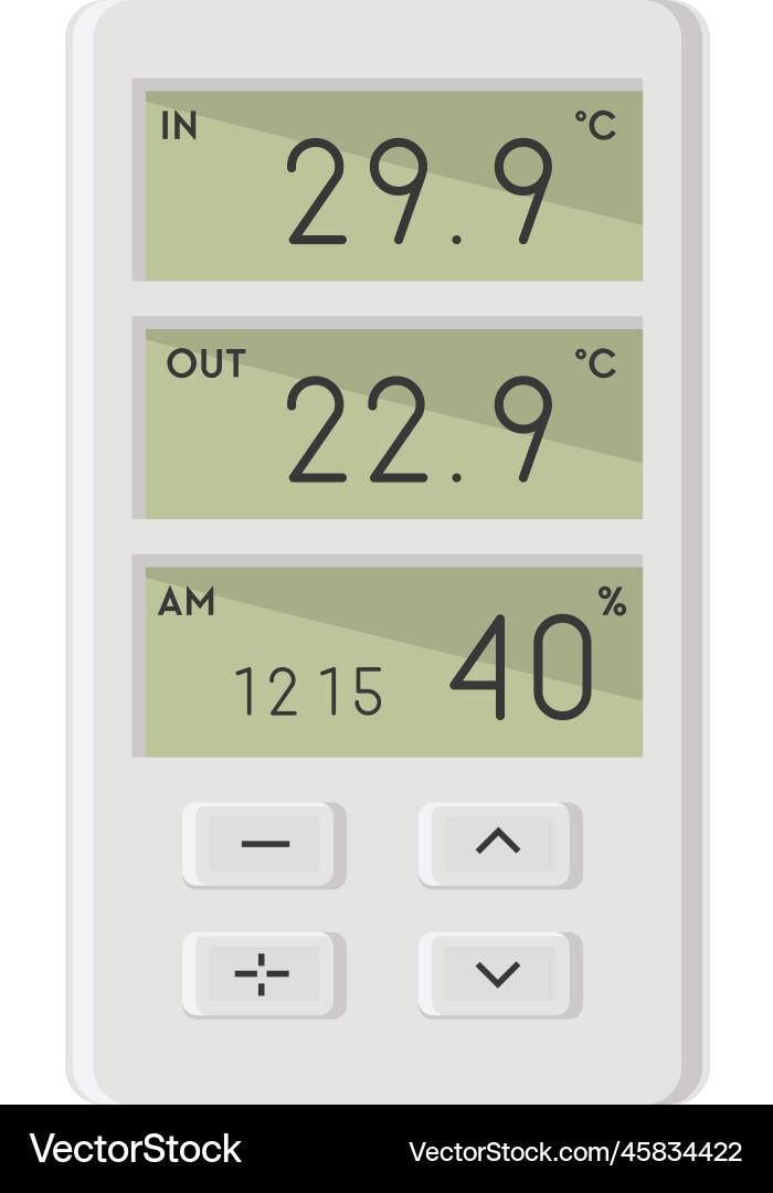 Conditioner remote controller with temperature Conditioner remote controller with temperature vector image