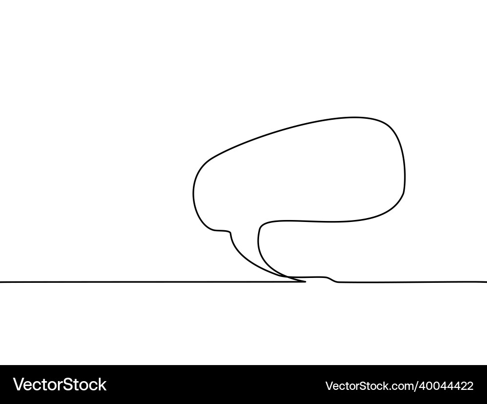 Continuous line drawing of speech bubble marks Vector Image